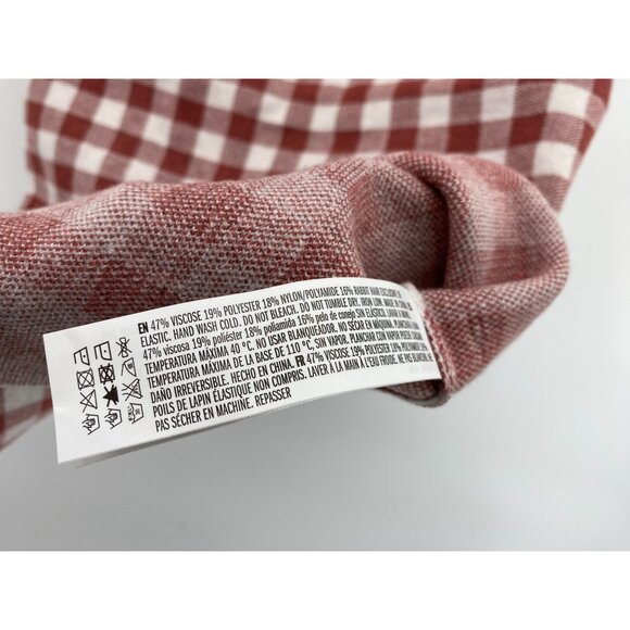 English Factory Red &‎ White Gingham Checkered Knit Skirt Small New - Picture 5 of 6
